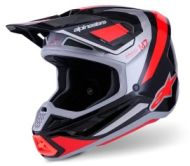 Cască motocross ALPINESTARS SM7 RISE NEGRU/ROȘU/ARGENTIU