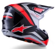 Cască motocross ALPINESTARS SM7 RISE NEGRU/ROȘU/ARGENTIU
