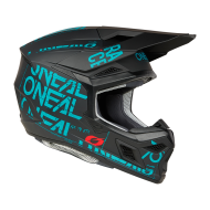 Casca motocross O'NEAL 3SERIES STATIC BLACK/TEAL V.25