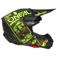 Κράνος Motocross O'NEAL 5SERIES POLYACRYLITE ATTACK V.23 BLACK/NEON YELLOW