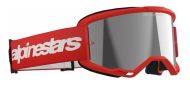 Motocross goggles ALPINESTARS VISION 3 WORDMARK RED MIRROR-SIL