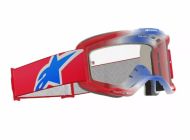Motocross Goggles ALPINESTARS VISION 5 CORP RED/WT/BL CLEAR