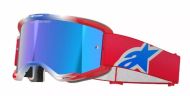 Motocross goggles ALPINESTARS VISION 5 CORP RED/WT/BL MIRROR-BLUE