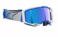 Motocross Goggles ALPINESTARS VISION 8 CORP BL/WT MIRROR-BLUE