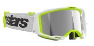 Motocross Goggles ALPINESTARS VISION 8 WORDMARK WHITE YLLW FLUO Mirror SILVER