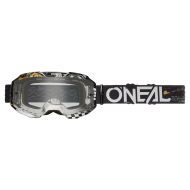 Motocross goggles O'NEAL B-10 ATTACK BLACK/WHITE - CLEAR V.24