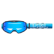 Motocross Goggles O'NEAL B-10 STRIPED BLUE/BLUE - RADIUM BLUE