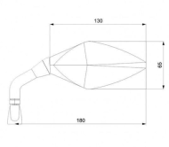 Καθρέπτες μοτοσυκλέτας BARRACUDA RACE ΜΑΥΡΟ ΜΑΤ