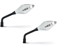 Motorcycle mirrors with built-in indicators BARRACUDA RACE WHITE