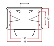 Suport pentru plăcuță de înmatriculare stradală RACETECH Integra cu lumină LED 30º și stop spate
