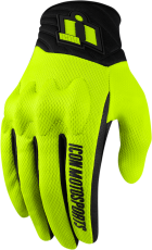 Textile motorcycle gloves ICON ANTHEM 2 - HI-VIZ