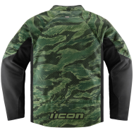 Textile motorcycle jacket ICON HOOLIGAN CE TIGER`S BLOOD GREEN