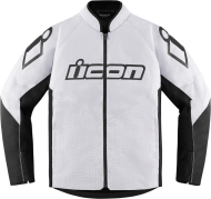 Textile motorcycle jacket ICON HOOLIGAN CE WHITE