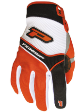 Motocross gloves PROGRIP 4010 WHITE/ORANGE/GREY