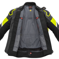 Leather jacket SPIDI IGNITE BLACK/FLUO YELL