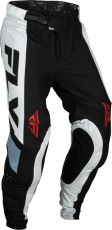 Pantaloni de motocross FLY RACING Lite- Negru/Alb/Denim Gri