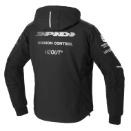 Textile motorcycle jacket SPIDI Hoodie Armor H2Out Black/White