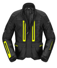 Textile motorcycle jacket SPIDI TRAVELER 3 EVO BLACK/YELLOW FLUO