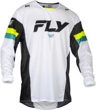 Tricou motocross FLY RACING Kinetic Prix- Alb/Negru/Hi-Vis