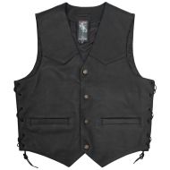 Кожен мото елек A-PRO WILD BLACK