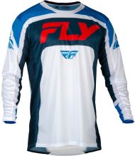 Tricou motocross FLY RACING Lite- Roșu/Alb/Bleumarin