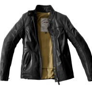 Women's leather motorcycle jacket SPIDI ROCK LADY Black
