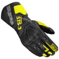 Leather motorcycle gloves SPIDI STS-3 BLACK/NEON YELLOW