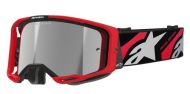 Motocross goggles ALPINESTARS VISION 8 LUAR Red/ Black/ Mirror SILVER