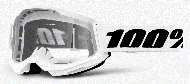 Motocross goggles 100% GOGGLE STRATA 2 WHITE CLEAR
