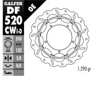 Плаващ заден спирачен диск Galfer WAVE DISC FLOATING COMPLETE LEFT 310X5MM DF520CWI