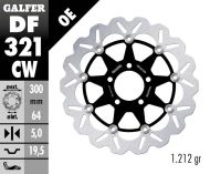 Плаващ преден спирачен диск Galfer WAVE FLOATING COMPLETE (C. ALU.) 300x5mm DF321CW