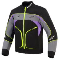 Motorcycle jacket ALPINESTARS UNITE BLACK/ASPHALT/VIOLET