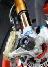 Crash plugs for axle R&G RACING black fork protection Aprilia Tuono V4