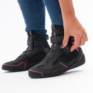 Ghete moto pentru femei REBELHORN SPARK II LADY NEGRU/ROZ