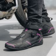 Ghete moto pentru femei REBELHORN SPARK II LADY NEGRU/ROZ