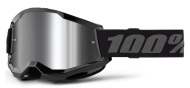 Motocross Goggles 100% STRATA2 BLACK - MIRROR SILVER 24