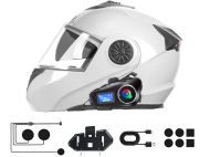 Интерком за мотоциклет Bluetooth Q58max слушалка за каска с конферентен разговор, радио и фенерче