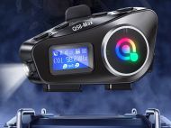Интерком за мотоциклет Bluetooth Q58max слушалка за каска с конферентен разговор, радио и фенерче