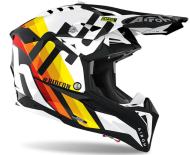 Motocross helmet AIROH AVIATOR 3 RAINBOW/WHITE GLOSS