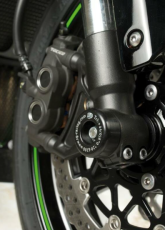 Dopuri de protecție ax furcă R&G RACING, negre, pentru Kawasaki ZX10R 08-15