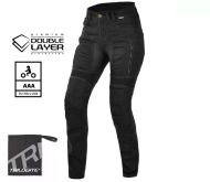 Women's motorcycle jeans TRILOBITE PARADO DOUBLELAYER SLIM FIT BLACK LEVEL 2
