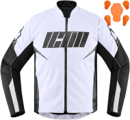 Textile motorcycle jacket ICON HOOLIGAN WHITE