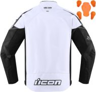 Textile motorcycle jacket ICON HOOLIGAN WHITE
