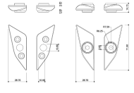 BARRACUDA SKIN-AIR MIRROR ADAPTERS Ducati Panigale V4/V2 (2018-2024)