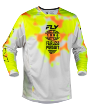 Μπλούζα Motocross FLY RACING Kinetic Blur - Λευκό/Υψηλής Ορατότητας/Πορτοκαλί