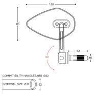 Oglinzi moto BARRACUDA SKIN-X BAR END B-LUX