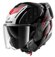 Casca modulara SHARK OXO RYDGER Negru/Silver/Rosu