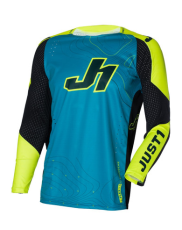 Motocross Jersey Just1 J-Flex 2.0 Frontier Teal Black/Yellow Fluo