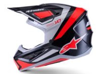 ALPINESTARS SM7 RISE Motocross Helmet BLK/RD/SILV