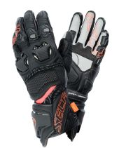Mănuși de piele pentru motociclete SECA UKEMI PRO ROȘU FLUO